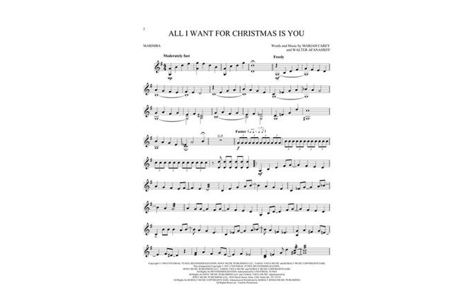 - No brand 25 Christmas Songs for Marimba