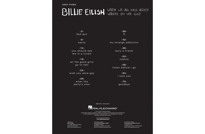- No brand Billie Eilish When We All Fall Asleep Where Do We Go