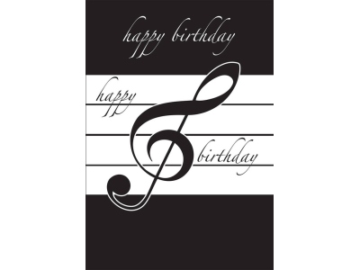  Black Happy Birthday Card