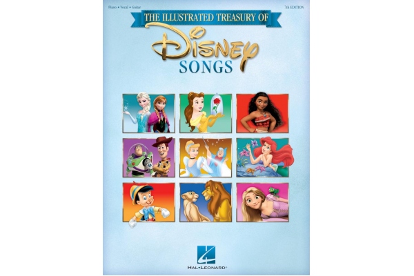 The Illustrated Treasury Of Disney Songs 7TH ED Piano, Vocal and Guitar 