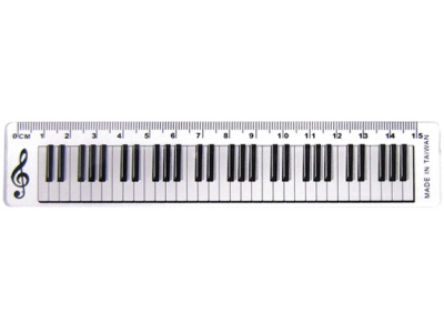 15cm Ruler Keyboard Design Clear