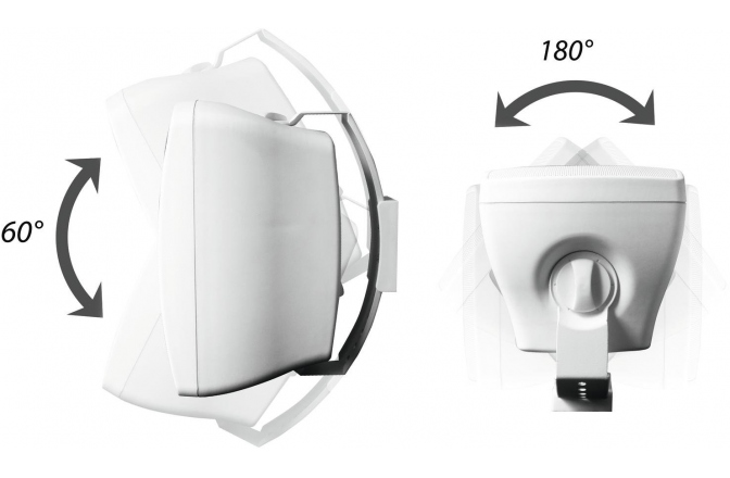2 difuzoare rezistente la intemperii cu suport Omnitronic OD-6 Wall Speaker 8Ohm white 2x