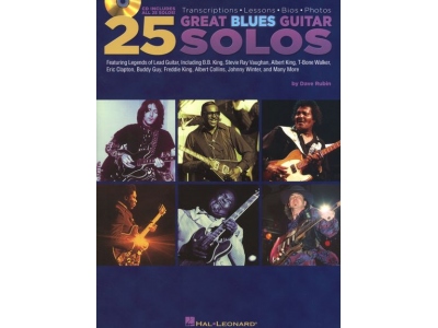 25 GREAT BLUES GUITAR SOLOS WITH TAB GUITAR BOOK/CD