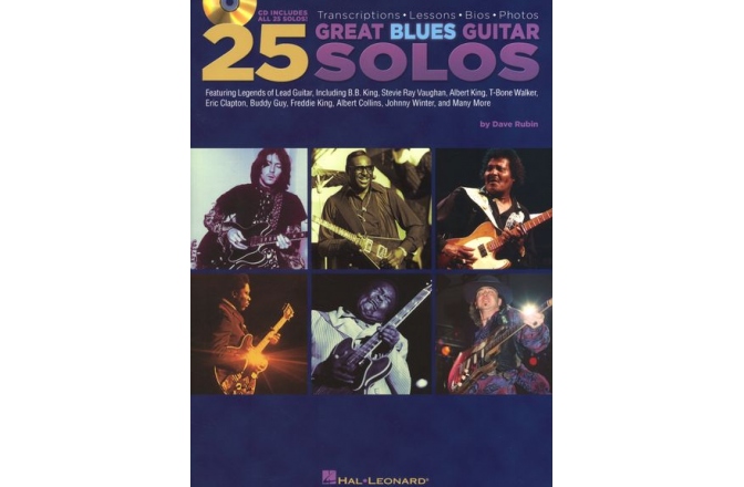 No brand 25 GREAT BLUES GUITAR SOLOS WITH TAB GUITAR BOOK/CD