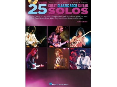 25 GREAT CLASSIC ROCK GUITAR SOLOS TRANSCRIPTIONS GTR BK/CD
