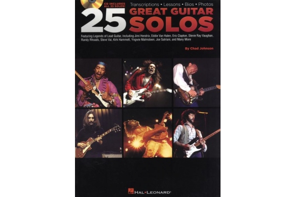25 GREAT GUITAR SOLOS TRANSCRIPTIONS LESSONS BIOS PHOTOS TAB BK/CD
