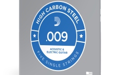 5 Corzi de chitară acustică/electrică Daddario PL009-5 Plain Steel 009 5-pack