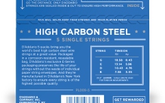 5 Corzi de chitară acustică/electrică Daddario PL009-5 Plain Steel 009 5-pack