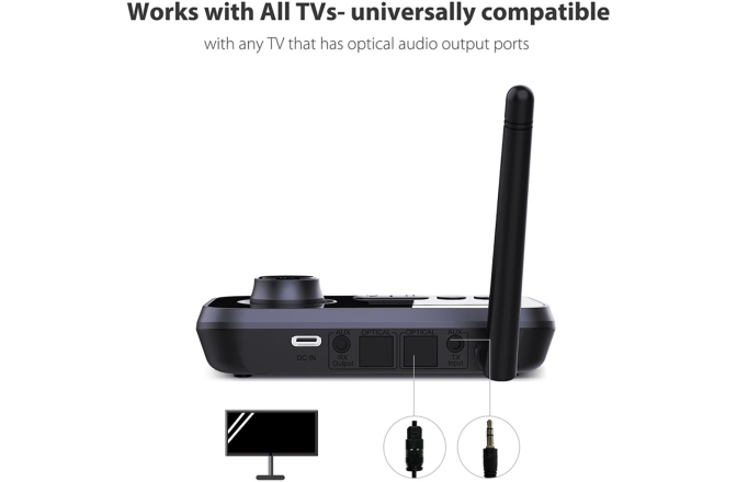 Adaptor audio Bluetooth Omnitronic BDT-5.2PRO Aptx HD Bluetooth Transceiver