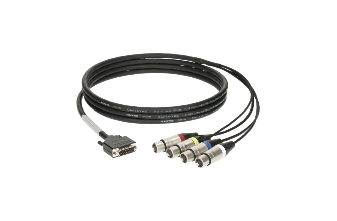Adaptor CATLink breakout DMX Klotz CATLink RACK 4-channel breakout loomD-Sub 15p M - 4x XLR 5p F - 1.2 m