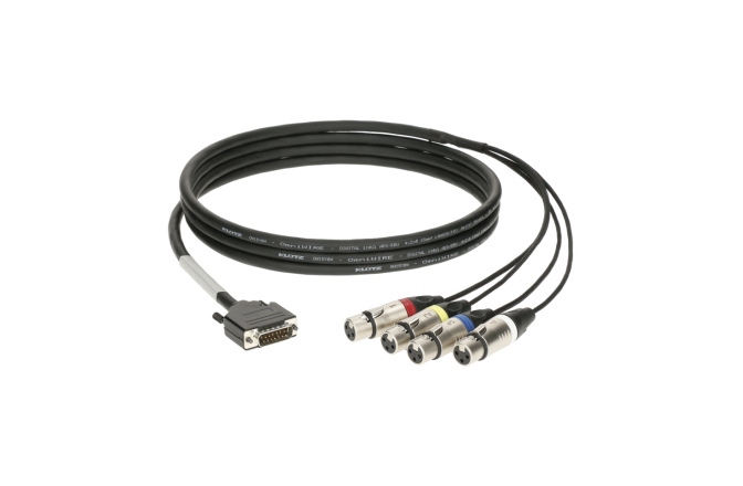 Adaptor CATLink tip „fan-out” Klotz CATLink RACK 4-channel breakout loomD-Sub 15p M - 4x XLR 3p F - 1.2 m
