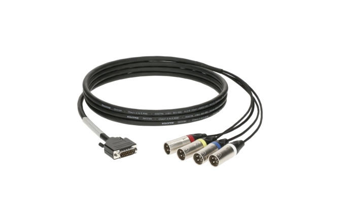 Adaptor CATLink tip „fan-out” Klotz CATLink RACK 4-channel breakout loomD-Sub 15p M - 4x XLR 3p M - 1.2 m
