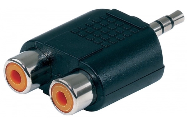 Adaptor, 2x Cinch socket - 1x 3.5 mm stereo jack plug