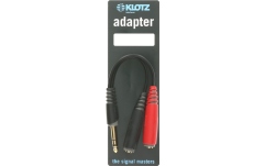 Adaptor Y stereo scurt Klotz Y adapter - shortTRS 6.3 mm - 2 x TS socket 6.3 mm - 0,2m