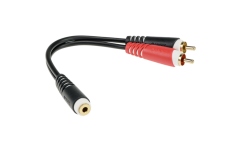 Adaptor Y stereo scurt Klotz Y adapter - shortTRS socket 3.5 mm - 2 x RCA - 0,2m
