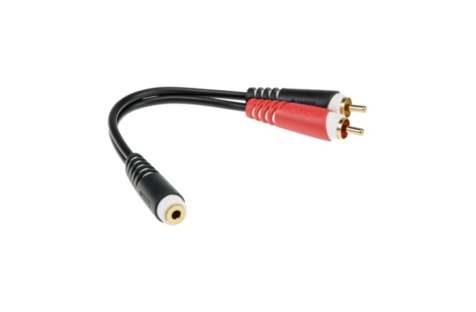 Adaptor Y stereo scurt Klotz Y adapter - shortTRS socket 3.5 mm - 2 x RCA - 0,2m
