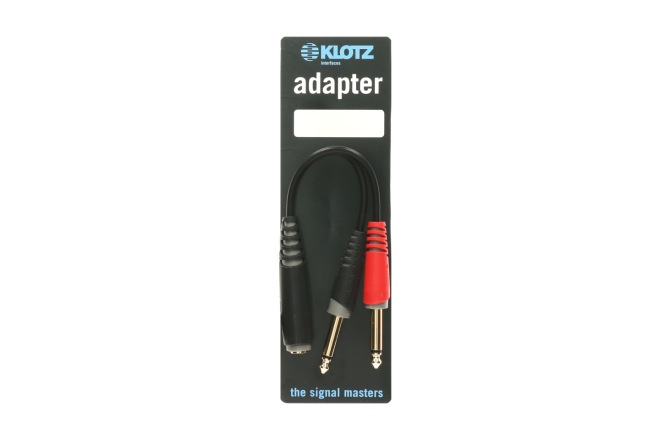 Adaptor Y stereo scurt Klotz Y adapter - shortTRS socket 6.3 mm - 2 x TS 6.3 mm 0.2 m