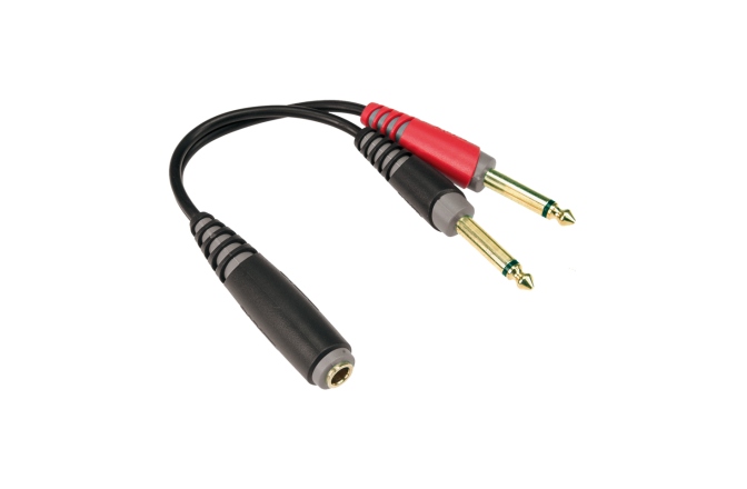 Adaptor Y stereo scurt Klotz Y adapter - shortTRS socket 6.3 mm - 2 x TS 6.3 mm 0.2 m