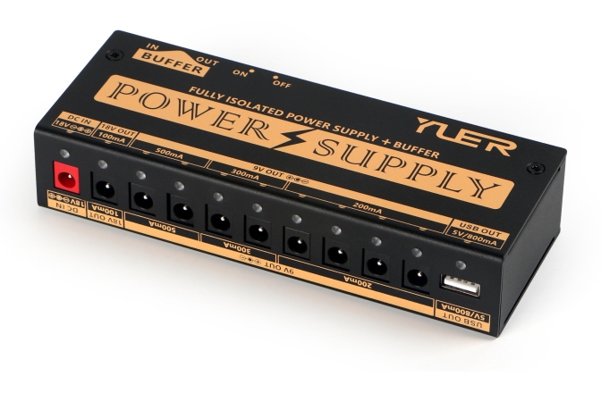 Alimentare multipla pedalboard YUER  PR-07 - Full Isolated Power Supply with Buffer