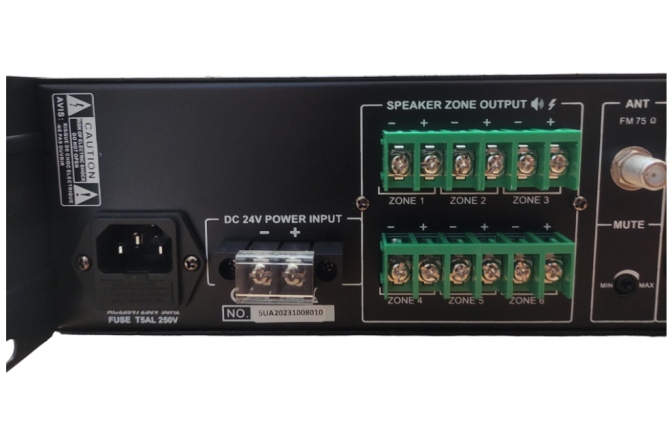 Amplificator cu 6 zone 240W CKS PAZ-2406 USB, SD, FM, Bluetooth