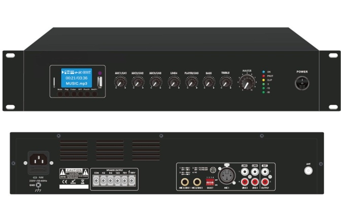 Amplificator cu Mixer 120W CKS PA-120M USB, SD, FM, Bluetooth