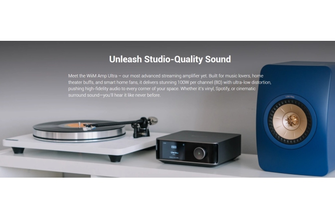 Amplificator de streaming WiiM AMP ULTRA 2 x 100W Gri