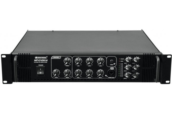 Amplificator mono PA cu 6 zone si mixer Omnitronic MPVZ-250.6 PA Mixing Amplifier