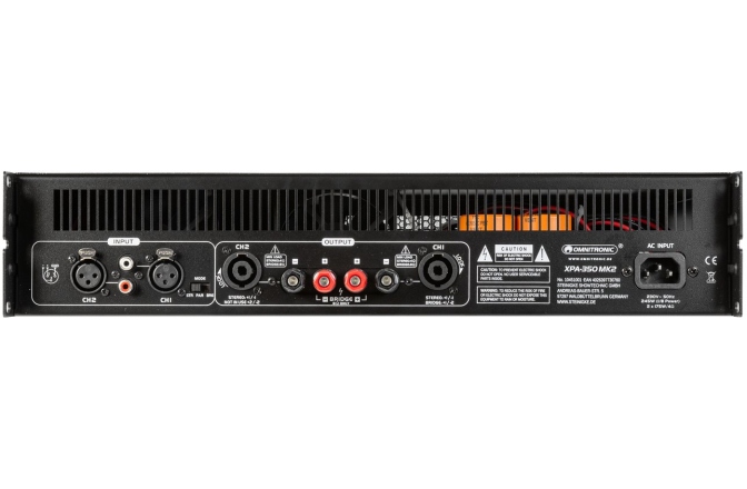 Amplificator PA cu două canale și  limitator Omnitronic XPA-350 mk2
