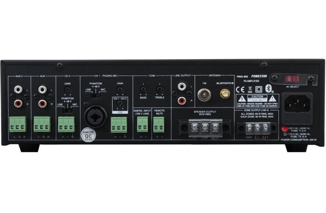 Amplificator PA Fonestar	 PROX-60Z Bluetooth/USB/FM