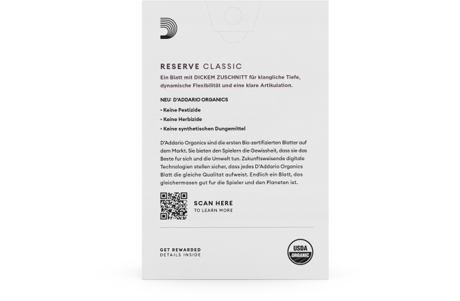 Ancie clarinet Daddario Woodwinds Organic Reserve Classic Deutsche  Strength 4.0 