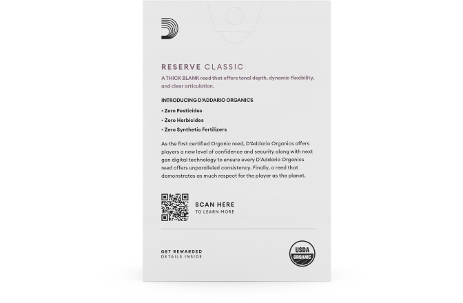 Ancie clarinet Daddario Woodwinds Organic Reserve Classic  Strength 3.5+ 