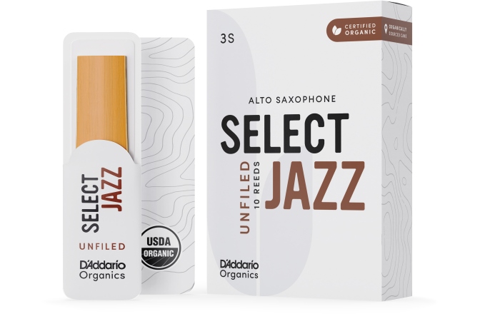 Ancie pentru Saxofon Alto Daddario Woodwinds Organic Select Jazz Unfiled Alto Saxophone 3 Soft 