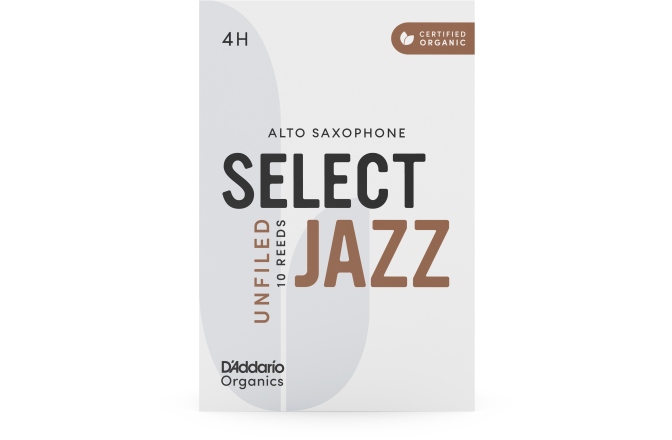 Ancie pentru Saxofon Alto Daddario Woodwinds Organic Select Jazz Unfiled Alto Saxophone 4 Hard 