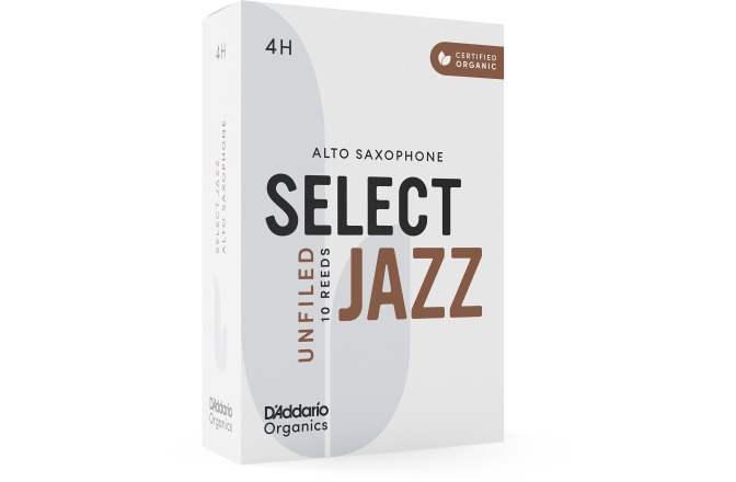 Ancie pentru Saxofon Alto Daddario Woodwinds Organic Select Jazz Unfiled Alto Saxophone 4 Hard 