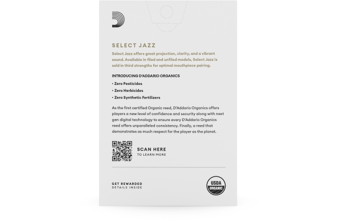 Ancie pentru Saxofon Sopran Daddario Woodwinds Organic Select Jazz Filed Soprano Saxophone 4 Hard 