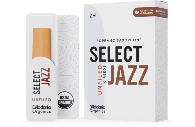 Ancie pentru Saxofon Sopran Daddario Woodwinds Organic Select Jazz Unfiled Soprano Saxophone 2 Hard 