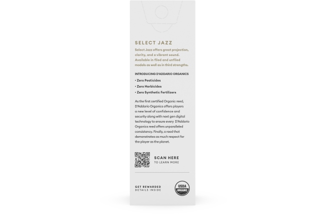 Ancie pentru Saxofon Tenor Daddario Woodwinds Organic Select Jazz Filed Tenor Saxophone 2 Medium 