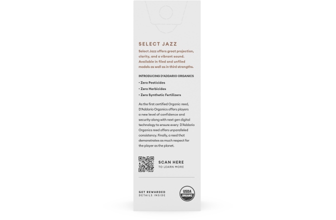 Ancie pentru Saxofon Tenor Daddario Woodwinds Organic Select Jazz Unfiled Tenor Saxophone 4 Medium 