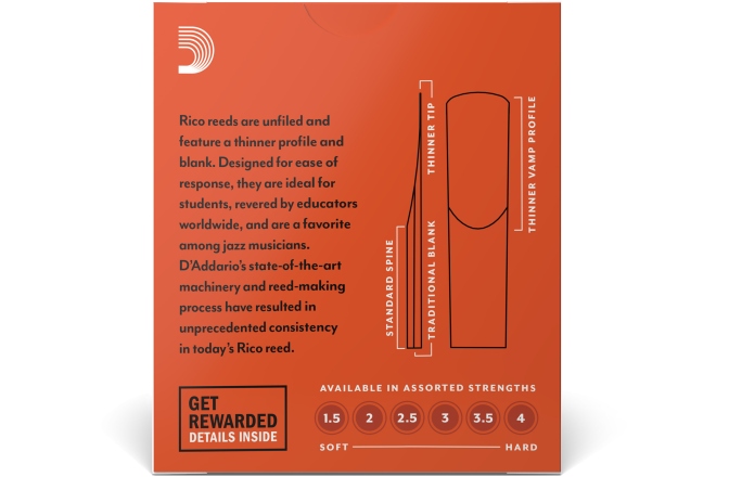 Ancie Saxofon Sopran Daddario Woodwinds Rico Soprano Sax 2.5