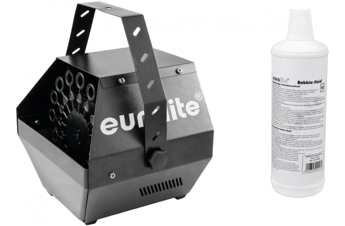 Aparat de bule Eurolite Set B-100 Bubble machine black DMX + bubble fluid 1l