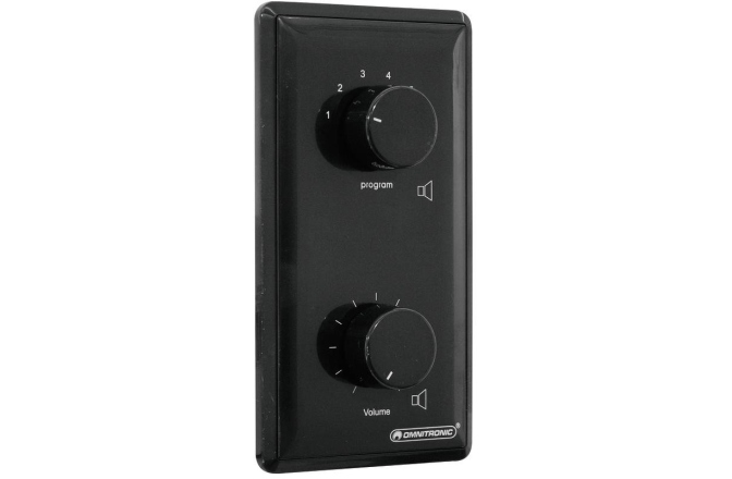 Atenuator de volum și selector de sursă Omnitronic PA Vol Contr/Prog Select 45W mono bk