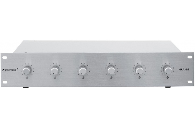 Atenuator multiplu de volum Omnitronic PA 6-zone stereo vol cont10W sil