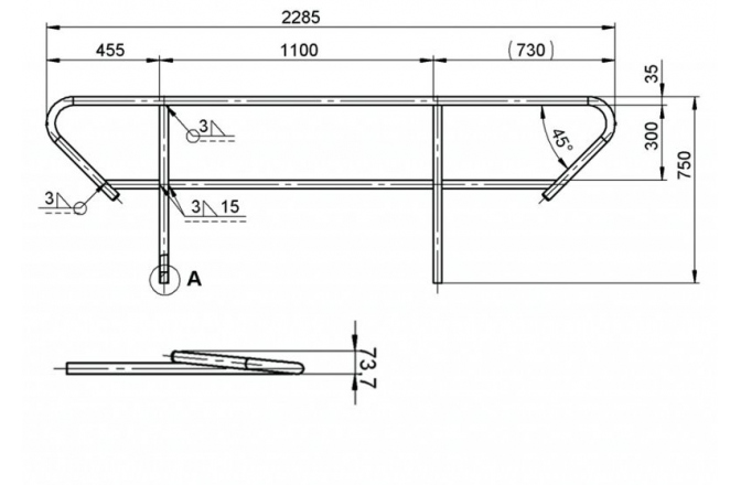 Balustradă Alutruss BE-1T handrail for BE-1T
