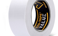 Bandă de material textil, albă, lucioasă, 50 mm x 50 m Defender EXA-TAPE-VALUE W 50