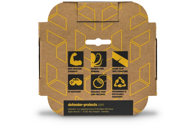 Bandă din material premium cu miez ERGO, albă, lucioasă, 50 mm x 50 m Defender EXA-TAPE W 50 ERGO-CORE
