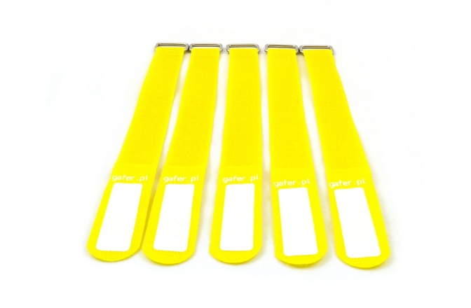 Bandă velcro pentru cabluri GAFER.PL Tie Straps 25x260mm 5 pieces yellow