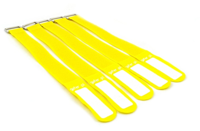 Bandă velcro pentru cabluri GAFER.PL Tie Straps 25x260mm 5 pieces yellow