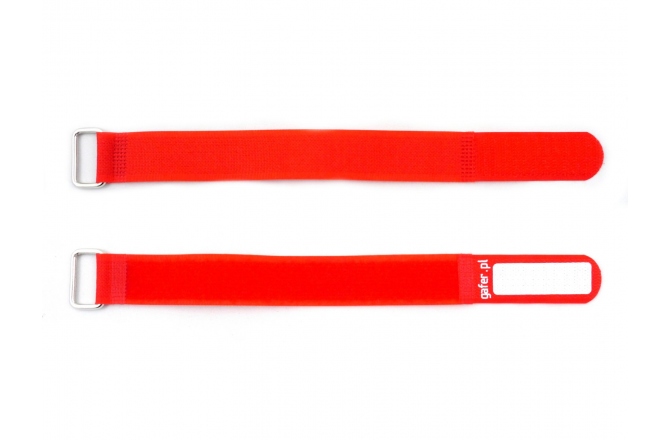 Bandă velcro pentru managementul de cabluri GAFER.PL Tie Straps 25x260mm 5 pieces red