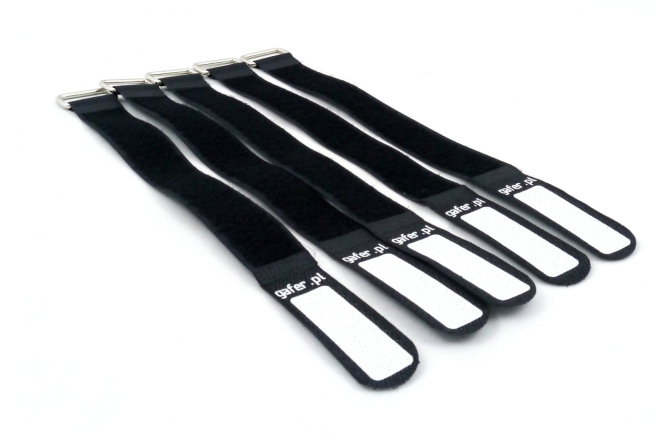 Bandă velcro pentru managementul de cabluri GAFER.PL Tie Straps 25x400mm 5 pieces black