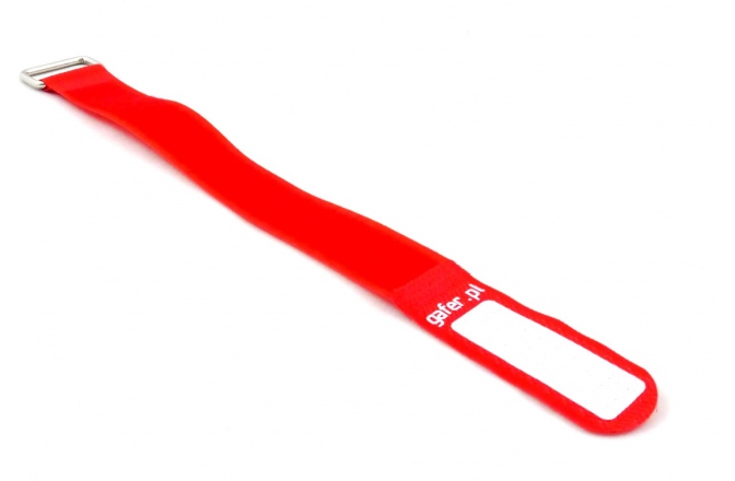 Bandă velcro pentru managementul de cabluri GAFER.PL Tie Straps 25x400mm 5 pieces red